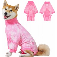 KUDSOW Recovery Suit for Dogs Dog Surgery Suit Female Spay, Breathable Dog Recovery Suit Dogs Onesie Body Suits for Abdominal Wounds KU-C03-Pink-XS-S-M-L