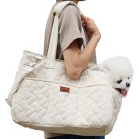 Kudsow Small Dogs Carrier Cats Bag Puppy Purse Cat Carriers Fashion Pets Woman Totes Style Lightweight Pups Kitties Bunny Go to Vet Picnic Outdoor KU-PB2-Beige