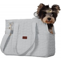 Kudsow Small Dogs Carrier Cats Bag Puppy Purse Cat Carriers Fashion Pets Woman Totes Style Lightweight Pups Kitties Bunny Go to Vet Picnic Outdoor KU-PB2-Grey