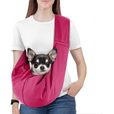 Kudsow Small Dog Sling Carrier, Reversible Hands Free Dog Sling Carriers for Small Dogs and Cats, Puppy Slings Carrier with Safety Harness KU-PB5-Magenta Kudsow Small Dog Sling Carrier, Reversible Hands Free Dog Sling Carriers for Small Dogs and Cats, Puppy Slings Carrier with Safety Harness KU-PB5-Magenta